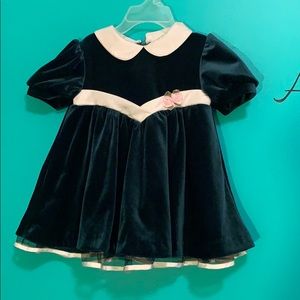 Little bitty green velvet party dress